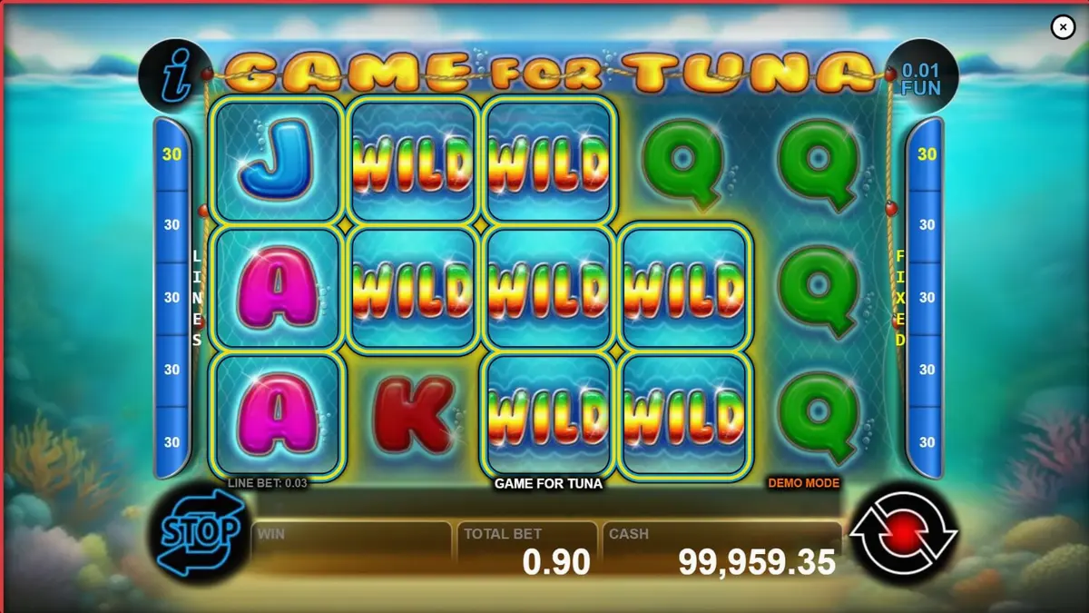 Pemandangan bawah laut yang memukau dalam slot Game for Tuna